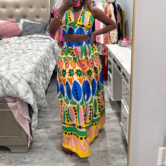 Zara Printed Matching Maxi Skirt & Crop Top - Picture 8 of 13